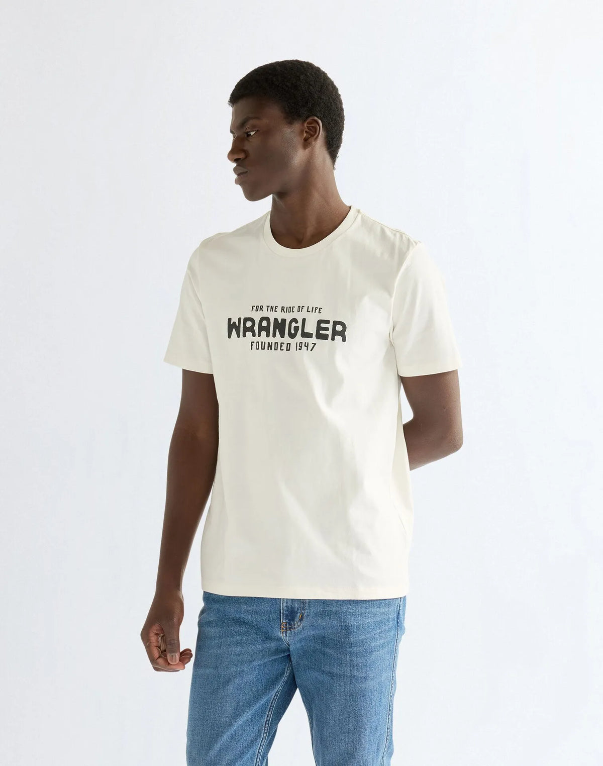 MĘSKA KOSZULKA WRANGLER GRAPHIC TEE WORN WHITE 112387013