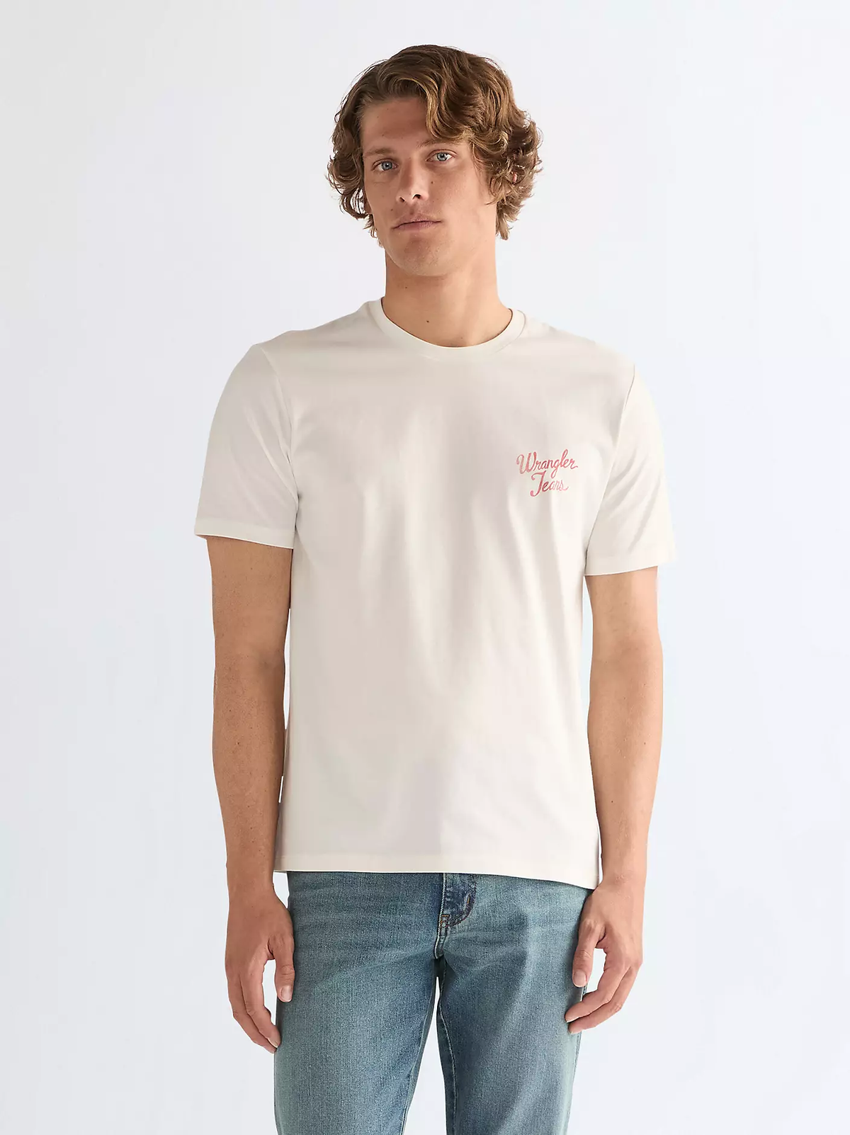 MĘSKA KOSZULKA WRANGLER LOGO TEE WORN WHITE 112378698