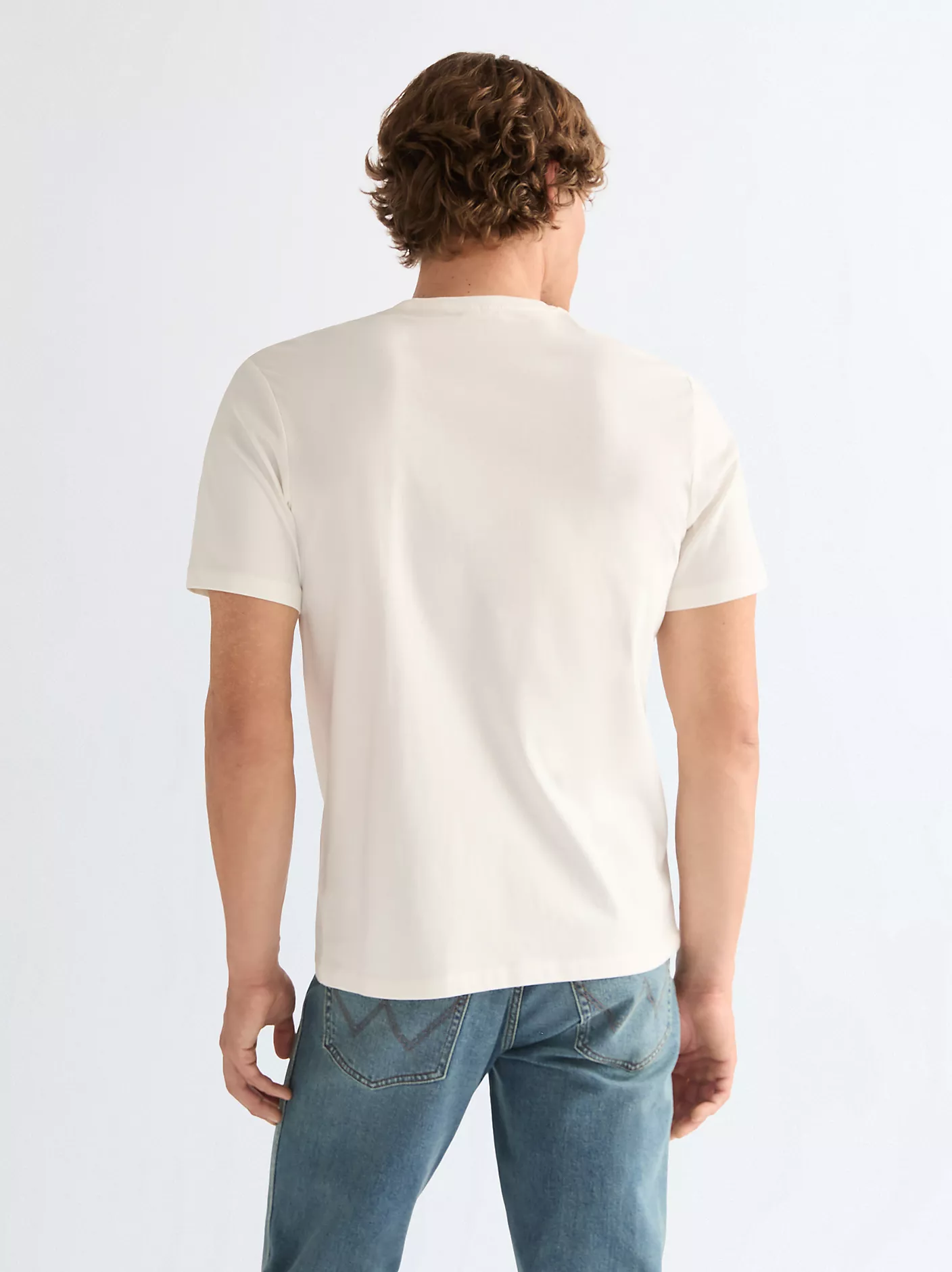 MĘSKA KOSZULKA WRANGLER LOGO TEE WORN WHITE 112378698