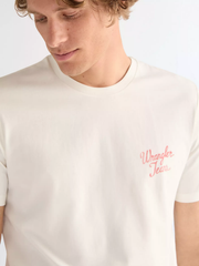 MĘSKA KOSZULKA WRANGLER LOGO TEE WORN WHITE 112378698