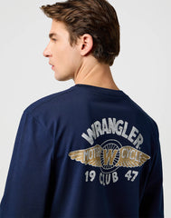 Męska Koszulka Wrangler LS Americana Tee Navy 112371469