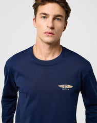 Męska Koszulka Wrangler LS Americana Tee Navy 112371469