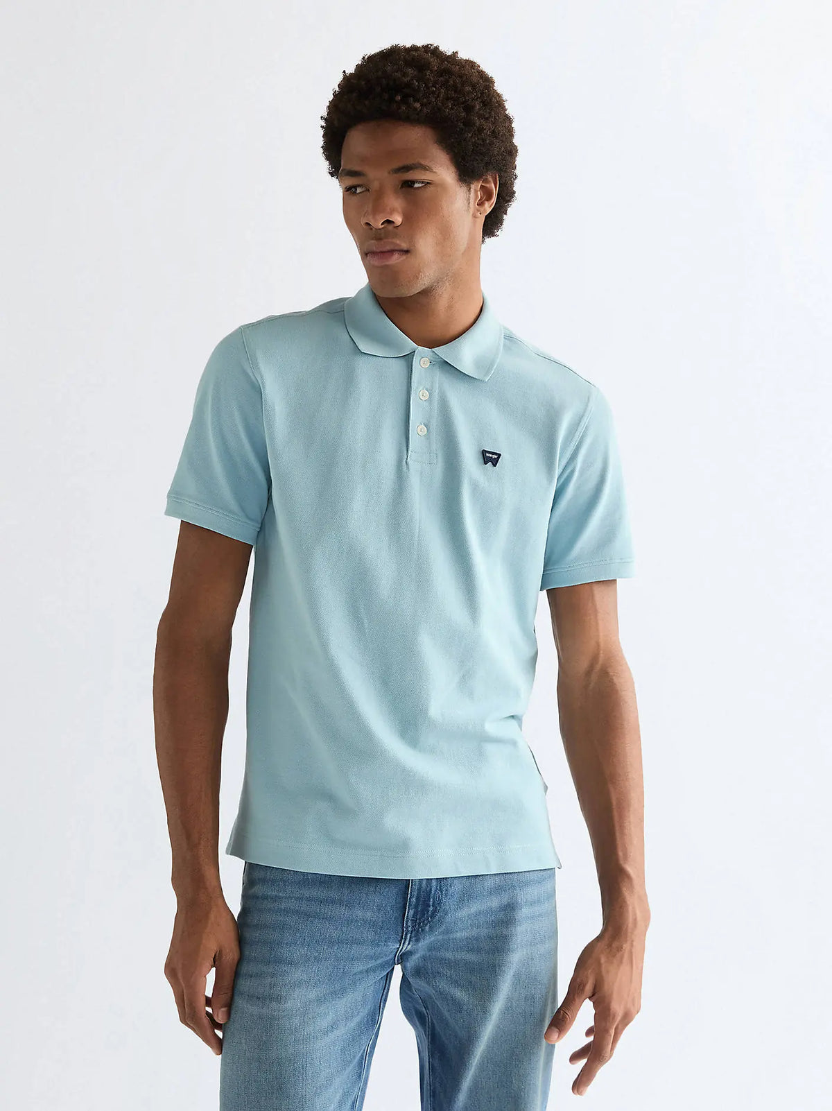 Męska Koszulka Polo Wrangler Polo Shirt Forget Me Not 112378001