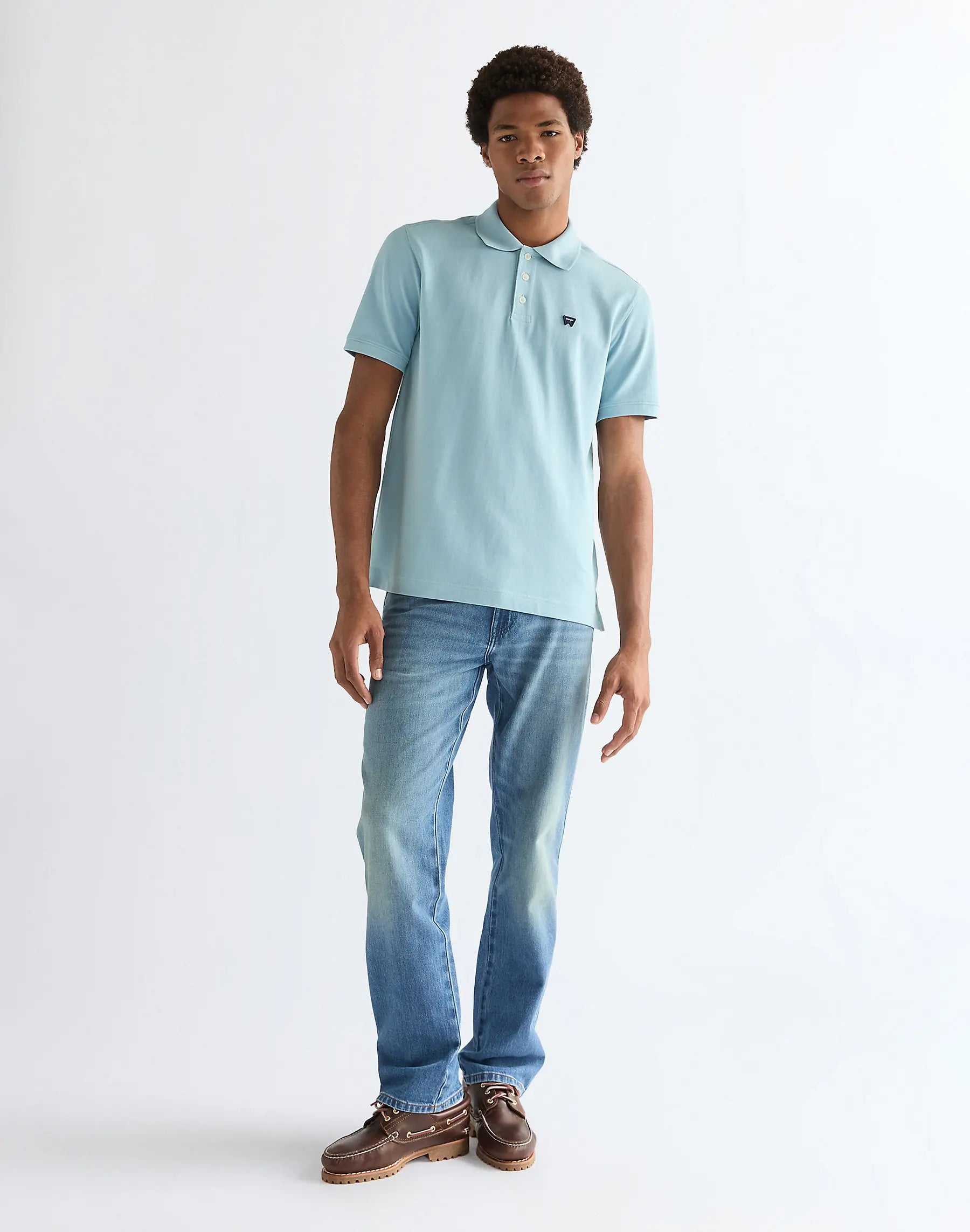 Męska Koszulka Polo Wrangler Polo Shirt Forget Me Not 112378001