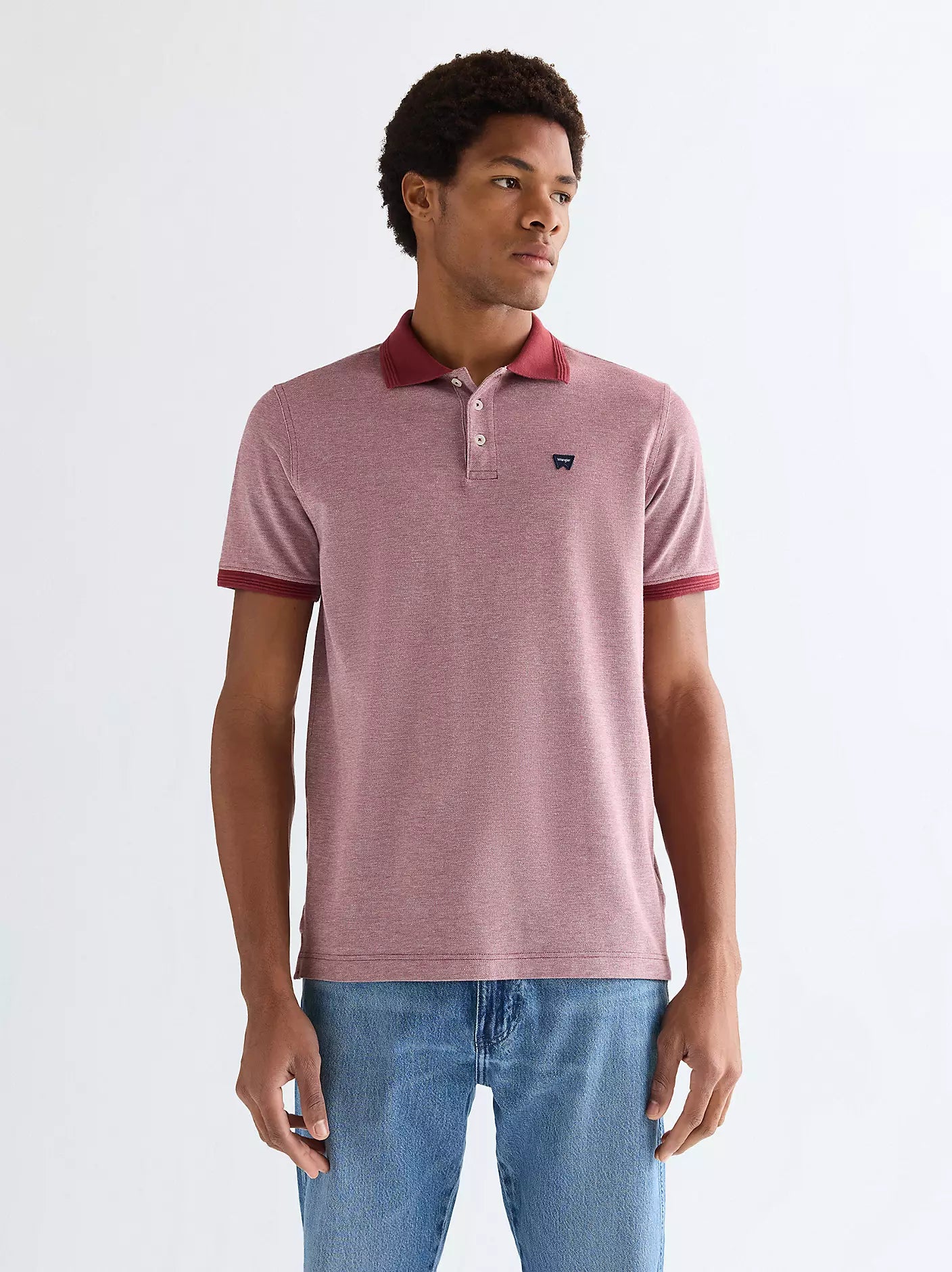 MESKA KOSZULKA WRANGLER REFINED POLO SHIRT RUBY WINE 112377998