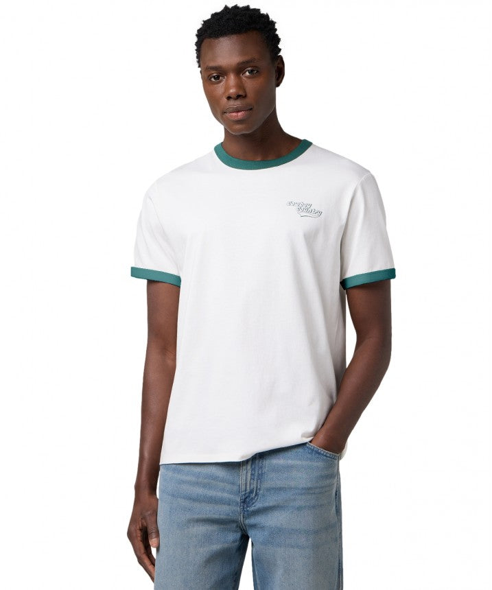 MESKA KOSZULKA WRANGLER RINGER TEE WORN WHITE 112371497