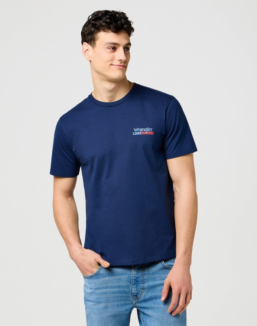 Męska Koszulka Wrangler Small Americana Tee Navy 112371410