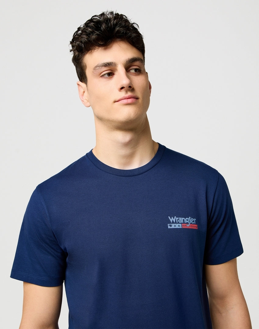 Męska Koszulka Wrangler Small Americana Tee Navy 112371410