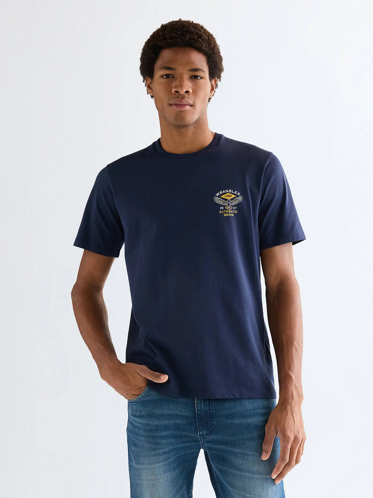 MESKA KOSZULKA WRANGLER SMALL AMERICANA TEE NAVY 112377984
