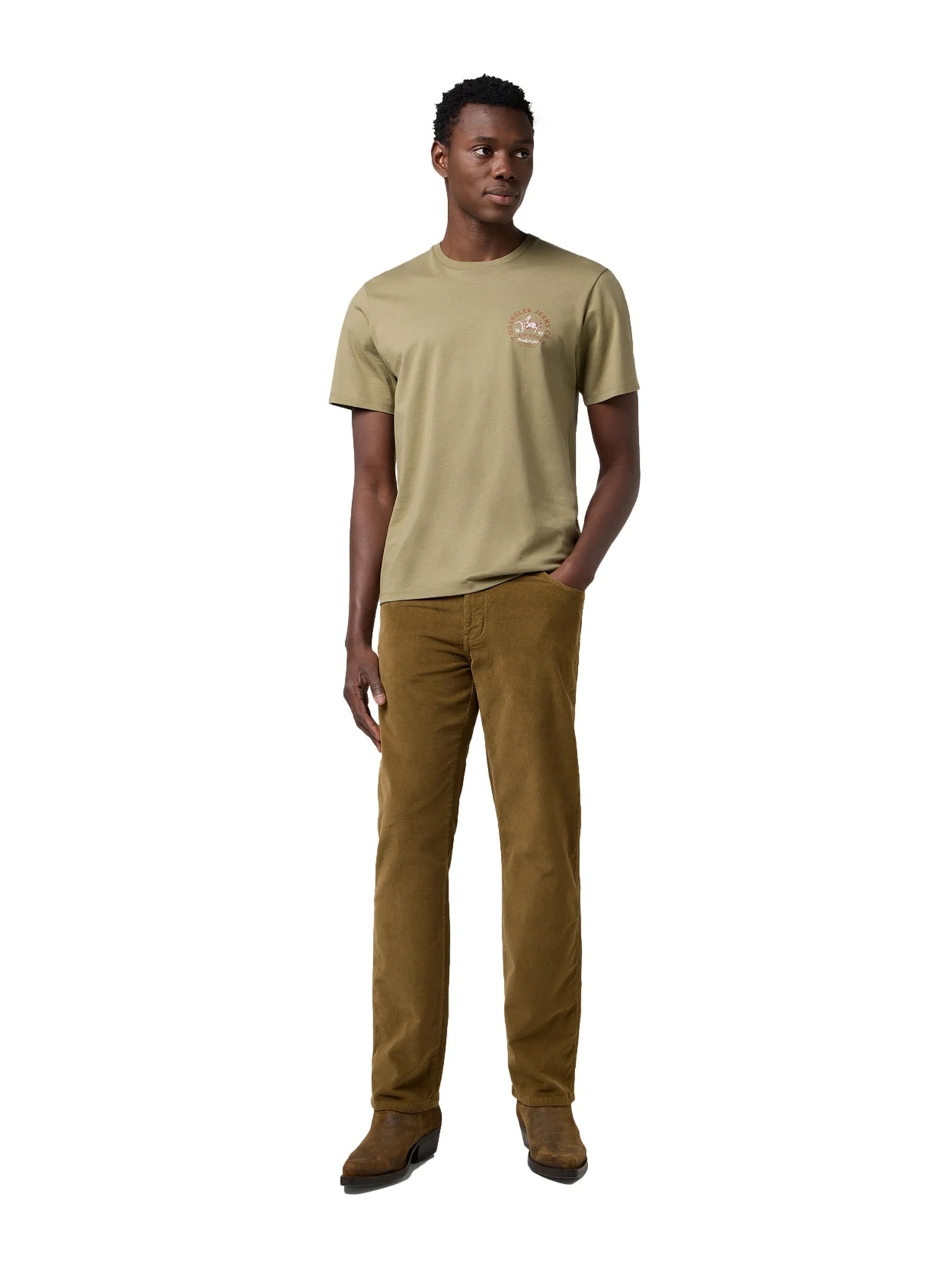 Męska Koszulka Wrangler Small Graphic Tee Aloe 112371473