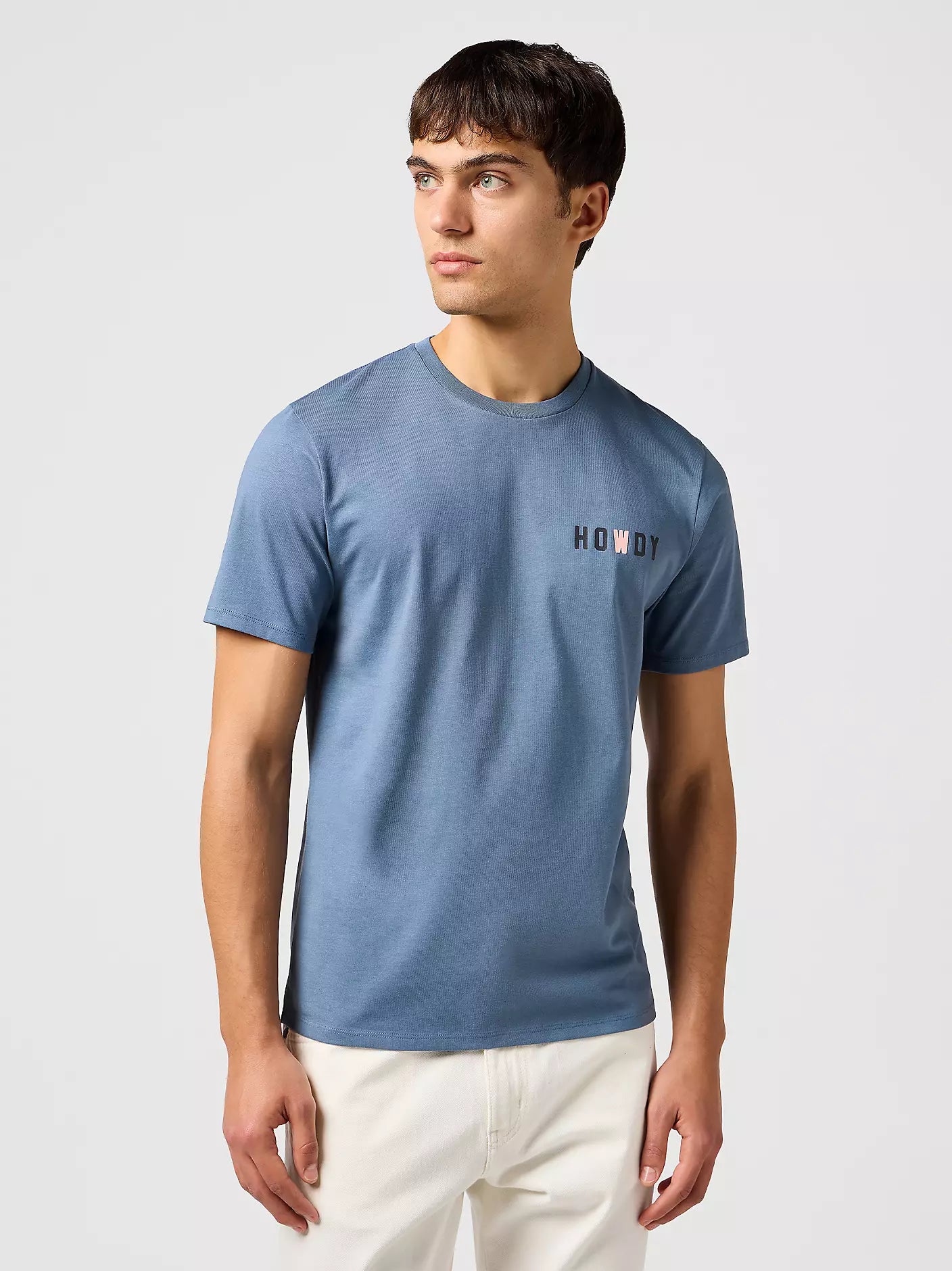 MESKA KOSZULKA WRANGLER SMALL GRAPHIC TEE DUSTY BLUE 112362684