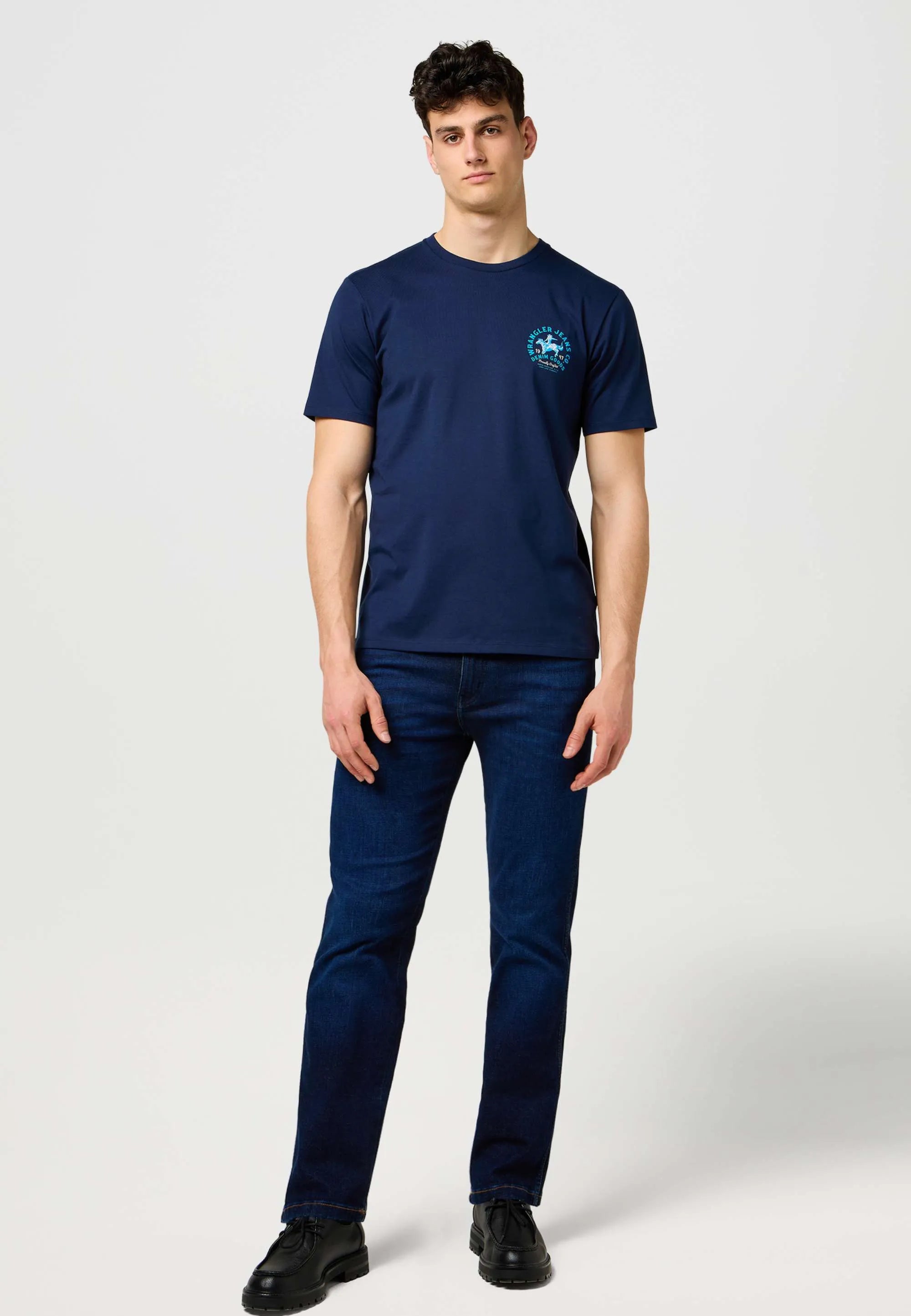 Męska Koszulka Wrangler Small Graphic Tee Navy 112371471
