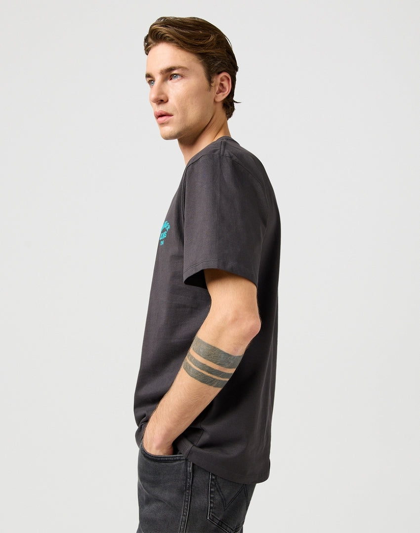 Meska Koszulka Wrangler Small Logo Tee Faded Black 112362800