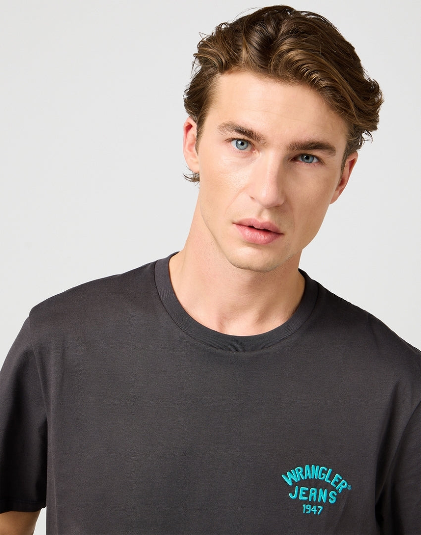 Meska Koszulka Wrangler Small Logo Tee Faded Black 112362800