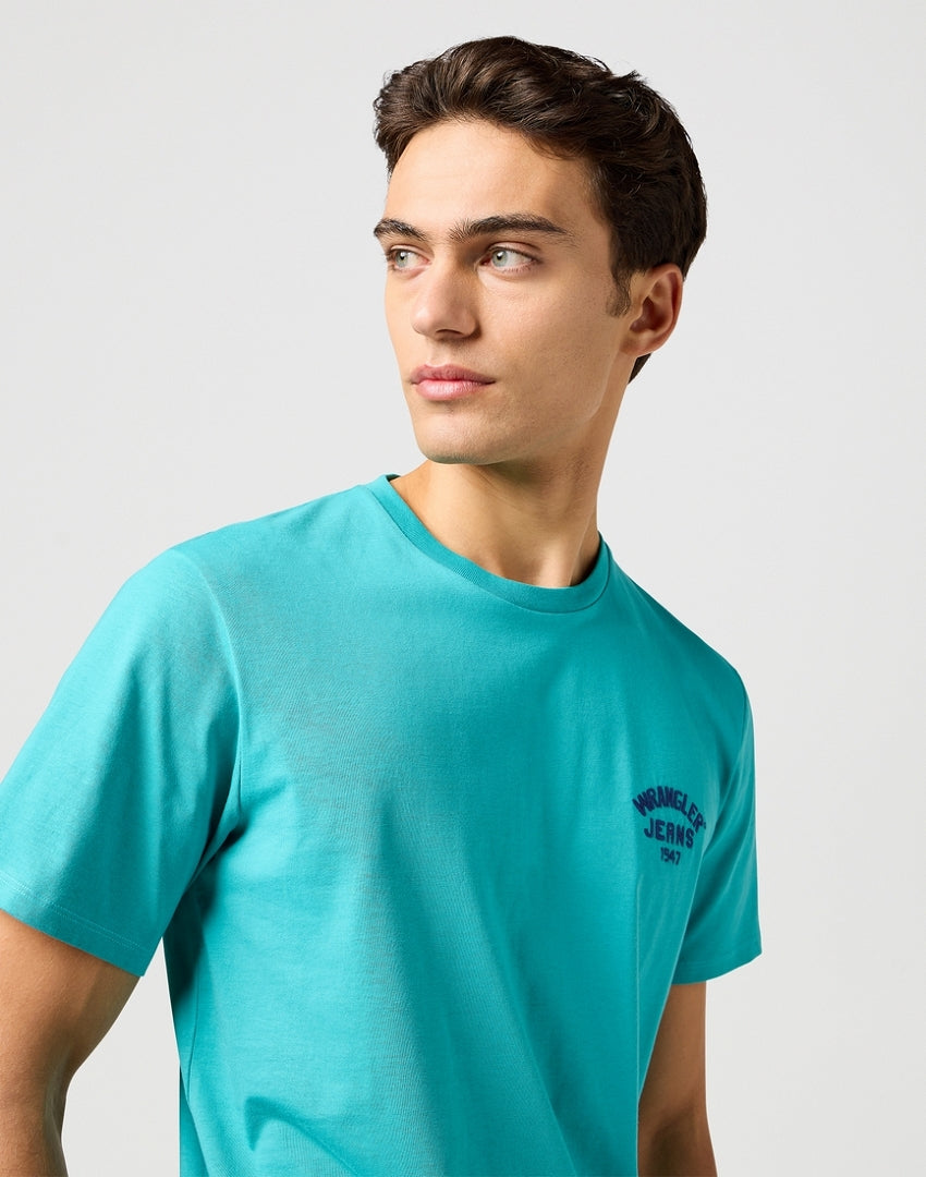 Męska Koszulka Wrangler Small Logo Tee Latigo Bay 112362813