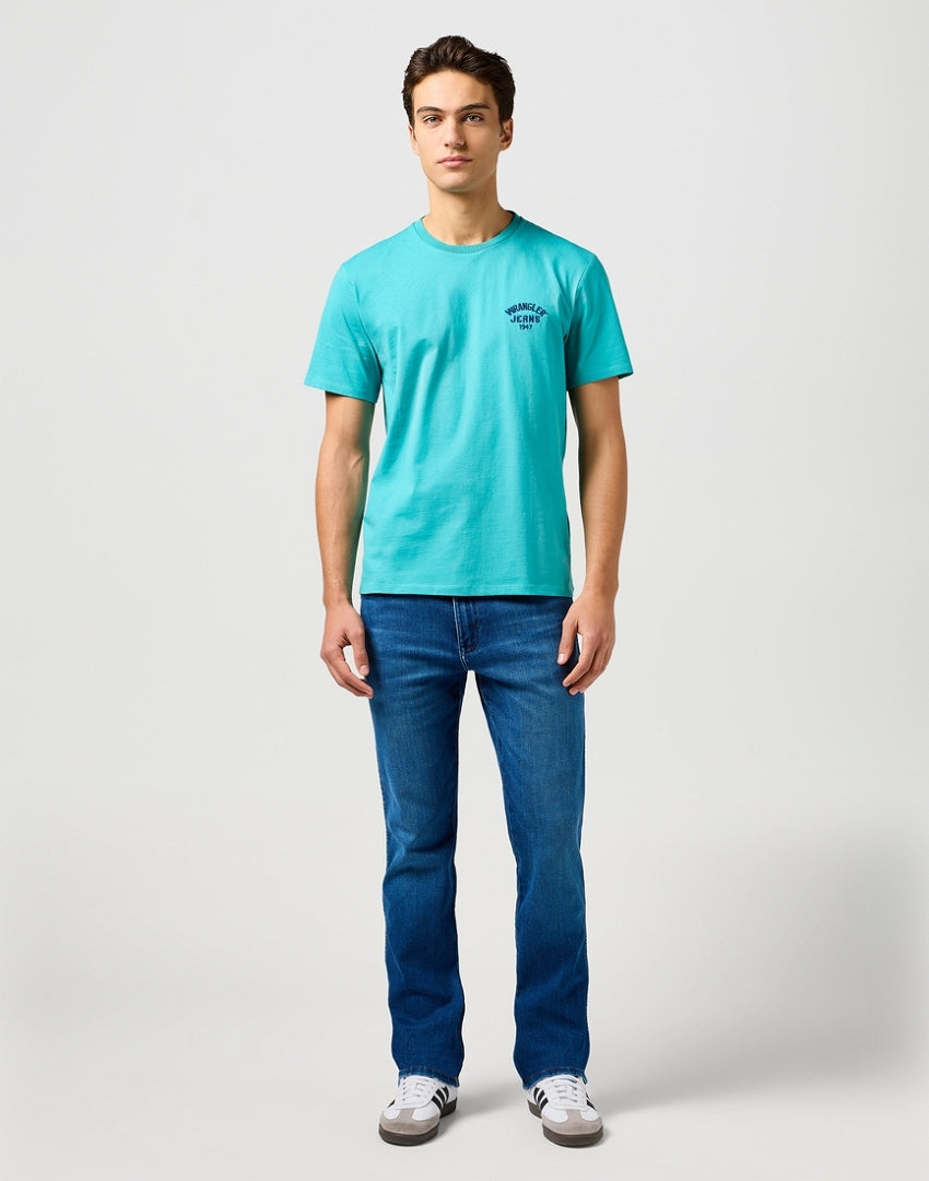 Męska Koszulka Wrangler Small Logo Tee Latigo Bay 112362813