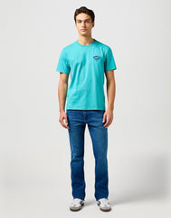 Męska Koszulka Wrangler Small Logo Tee Latigo Bay 112362813
