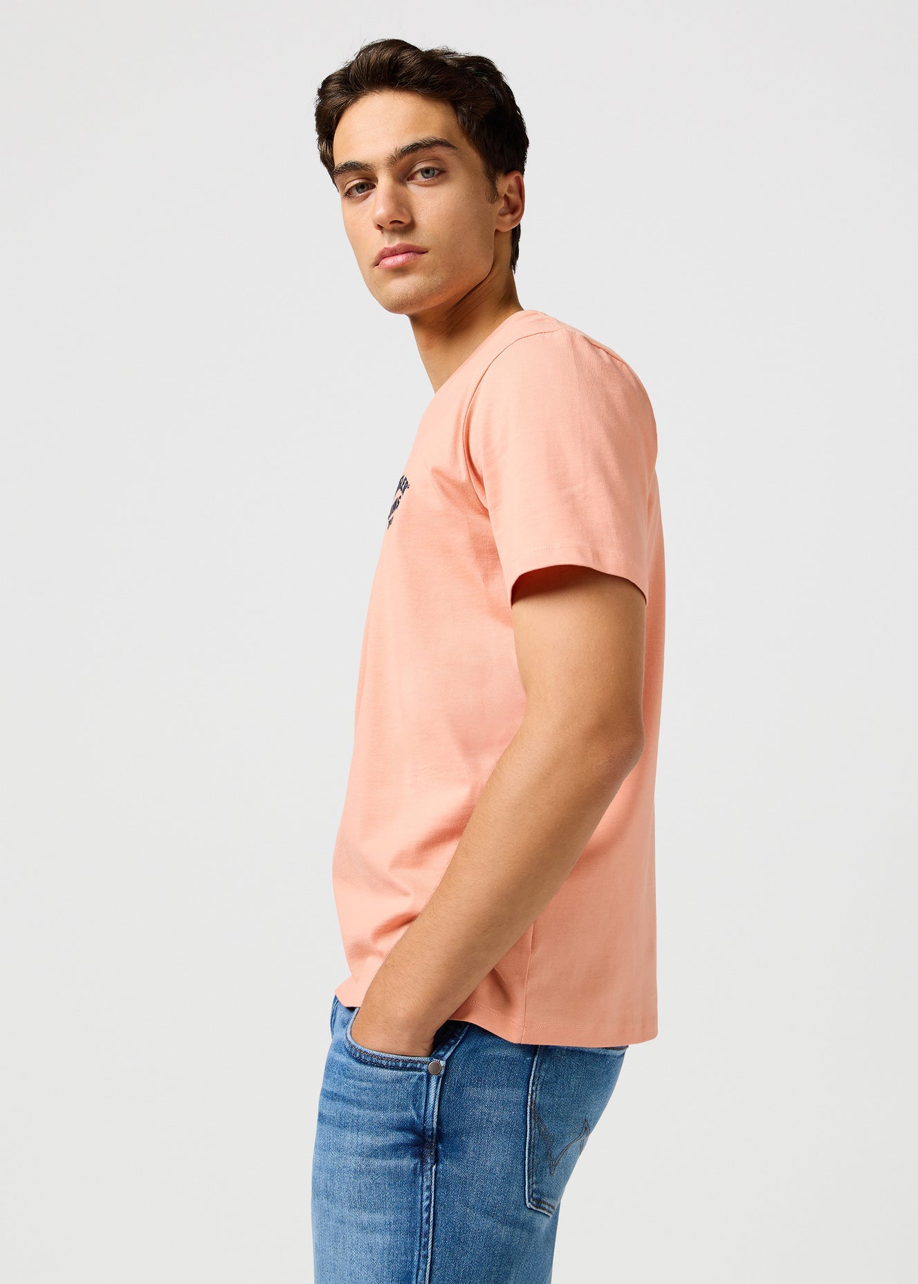 Meska Koszulka Wrangler Small Logo Tee Shrimp 112362799
