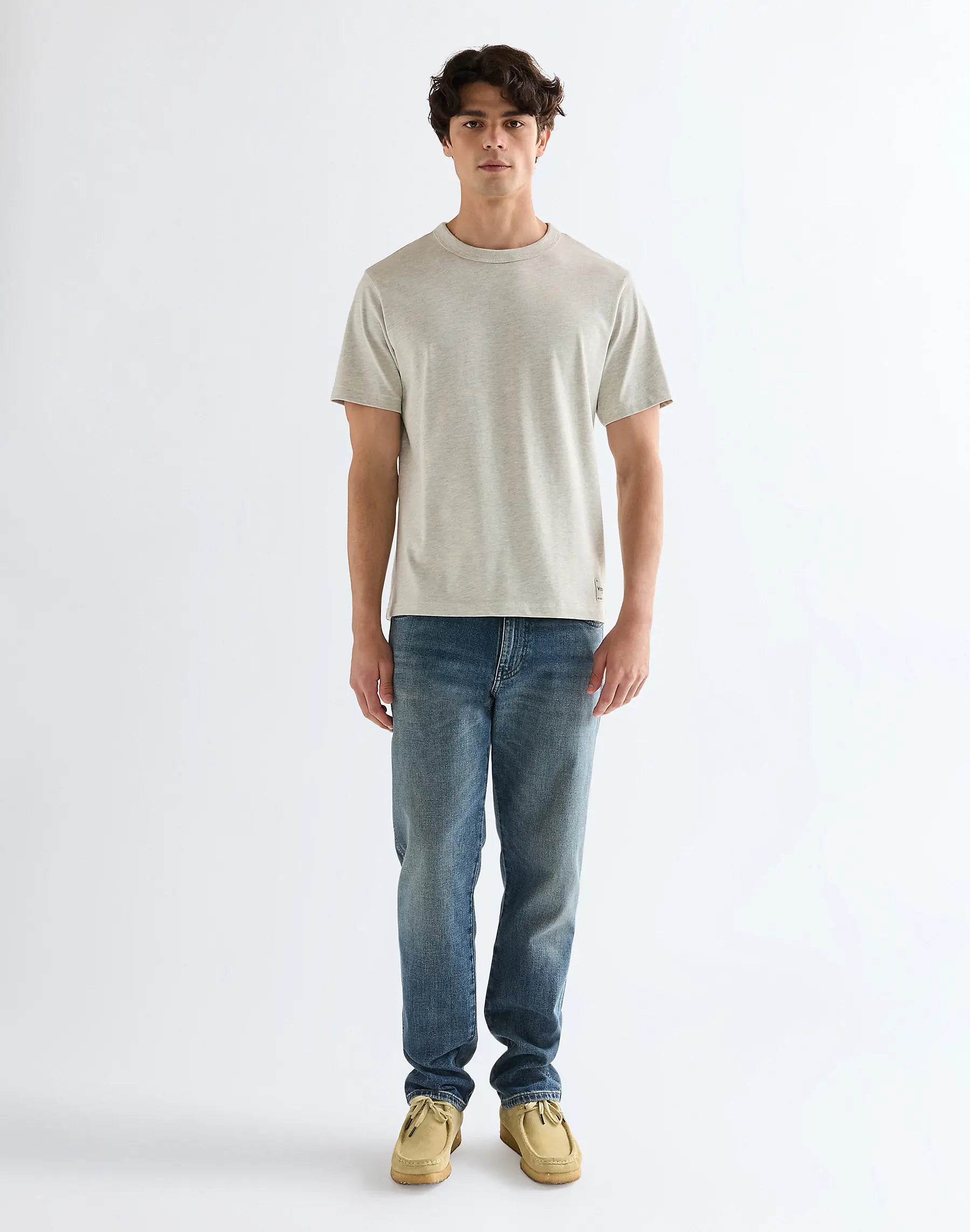 MESKA KOSZULKA WRANGLER SS SOLID TEE OAT MEL 112378012