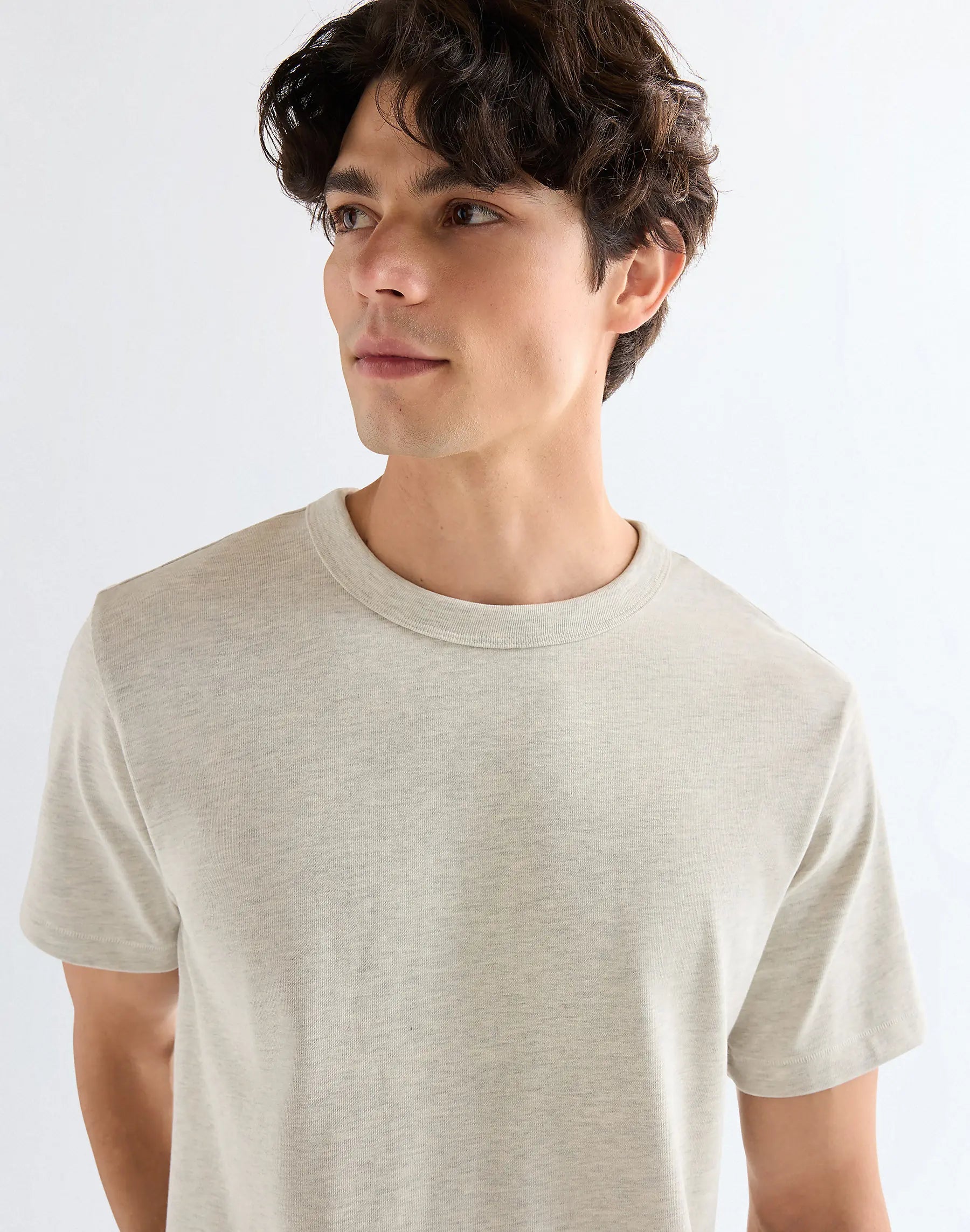 MESKA KOSZULKA WRANGLER SS SOLID TEE OAT MEL 112378012