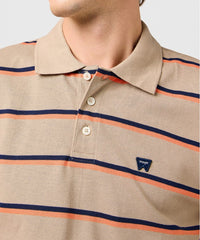 Meska Koszulka Wrangler Stripe Polo Shirt Khaki 112362831