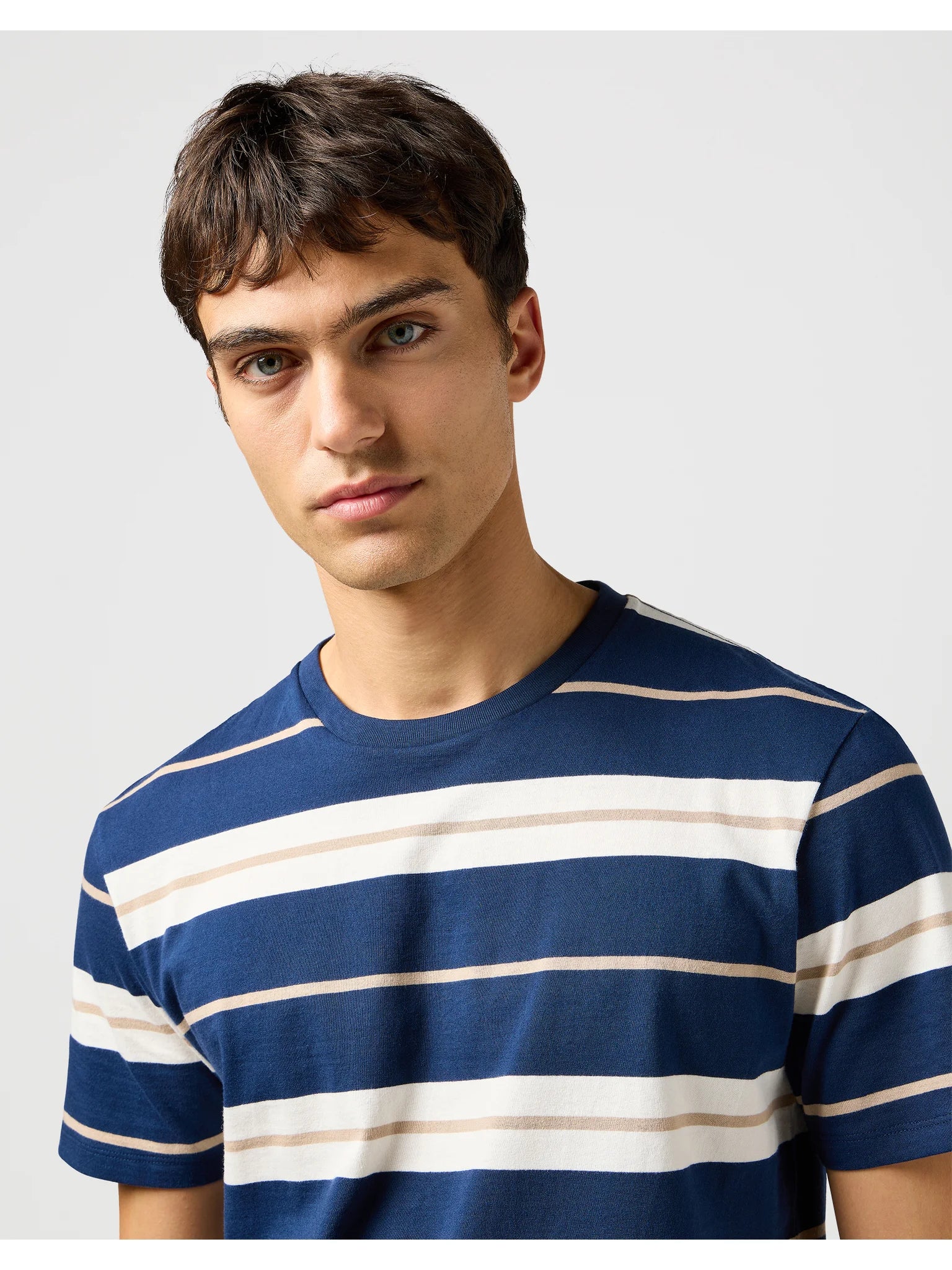 Meska Koszulka Wrangler Stripe Tee Black Iris 112362724