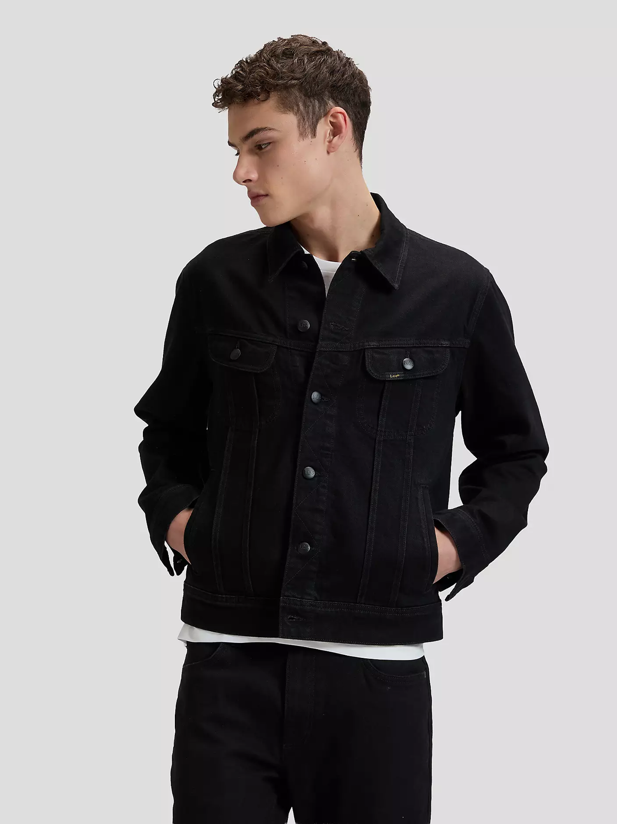 MĘSKA KURTKA JEANSOWA LEE RIDER JACKET CLEAN BLACK 112376448