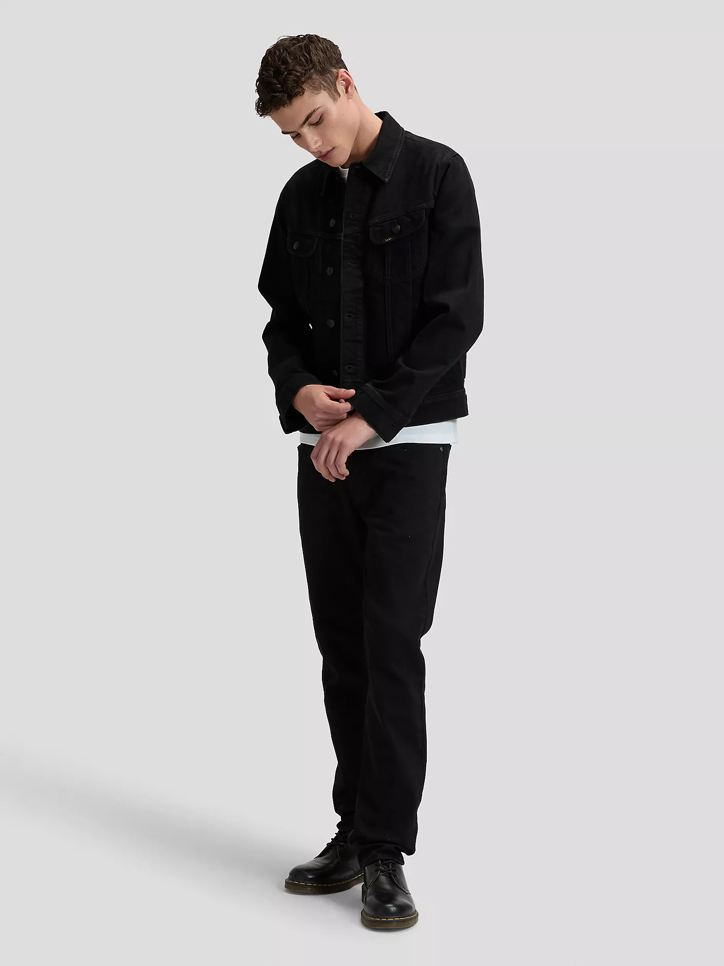 MĘSKA KURTKA JEANSOWA LEE RIDER JACKET CLEAN BLACK 112376448