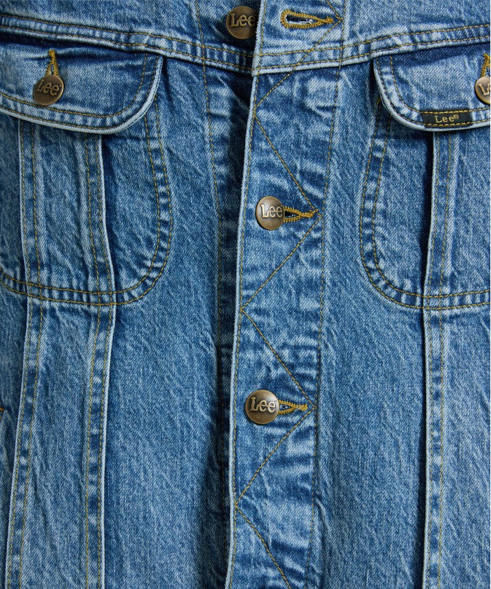 Męska Kurtka Jeansowa Lee Rider Jacket Cut Off 112376451