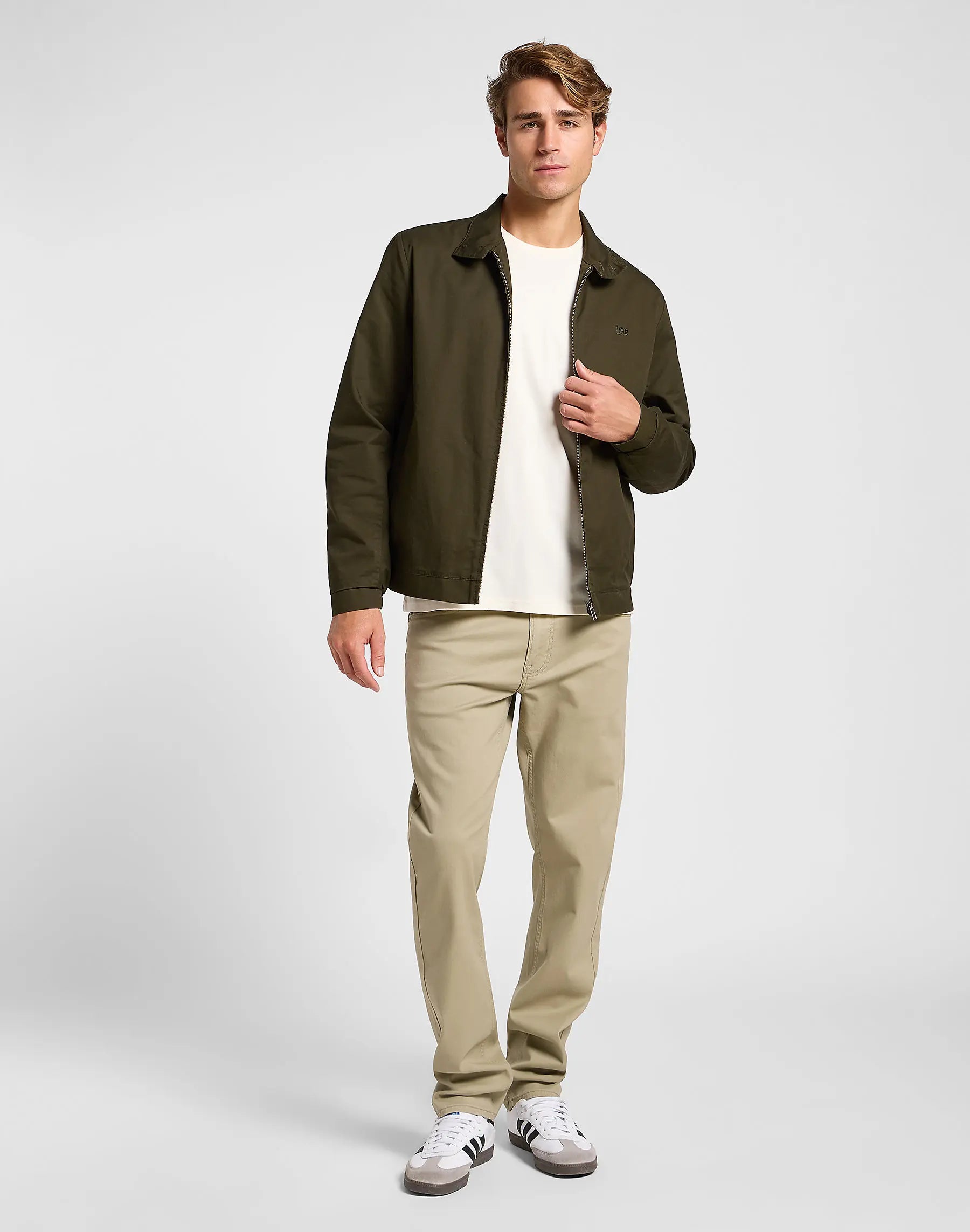 MESKA KURTKA LEE HARRINGTON JACKET OLIVE NIGHT 112363662