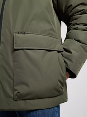 MĘSKA KURTKA LEE HOODED SHORT PUFFER OLIVE GRAY 112370434