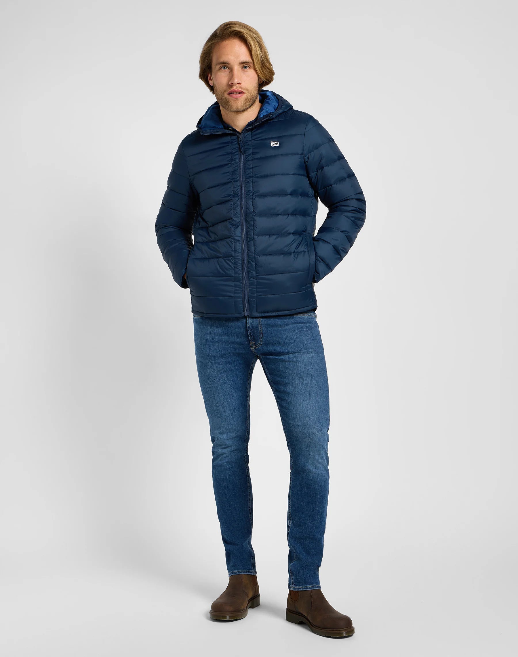Męska Kurtka Lee Light Puffer JKT Rivet Navy 112355676