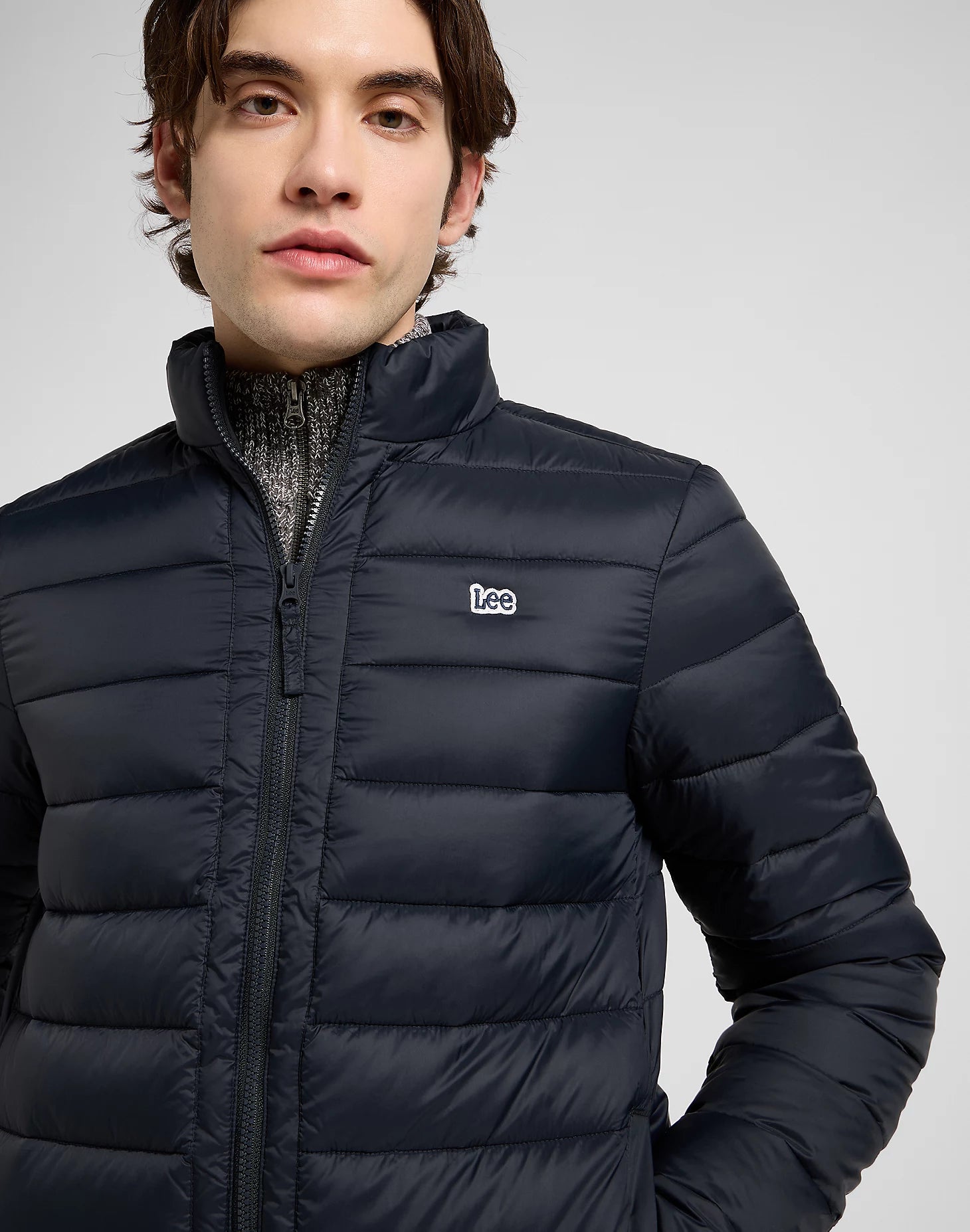 Męska Kurtka Lee Stand Collar Puffer Black 112370431