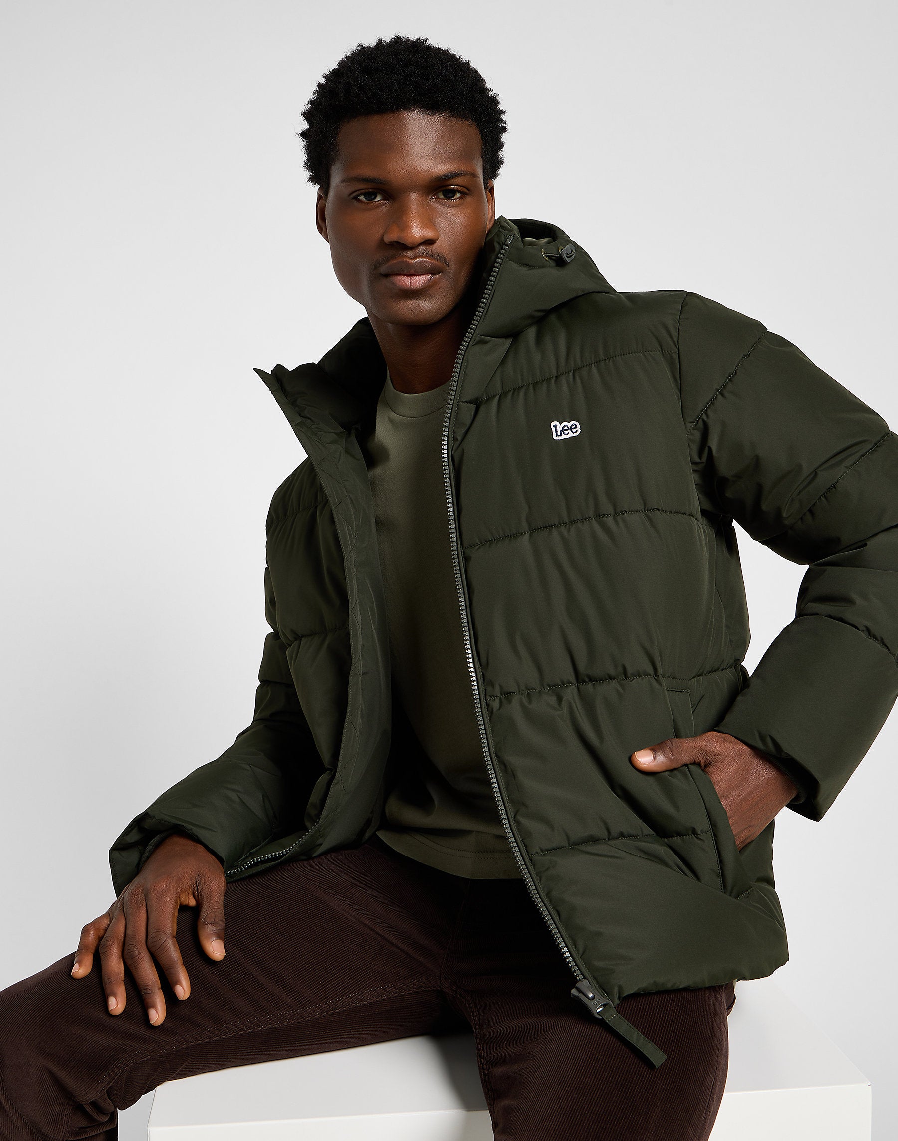 MĘSKA KURTKA PUCHOWA LEE PUFFER JACKET OLIVE NIGHT 112355678