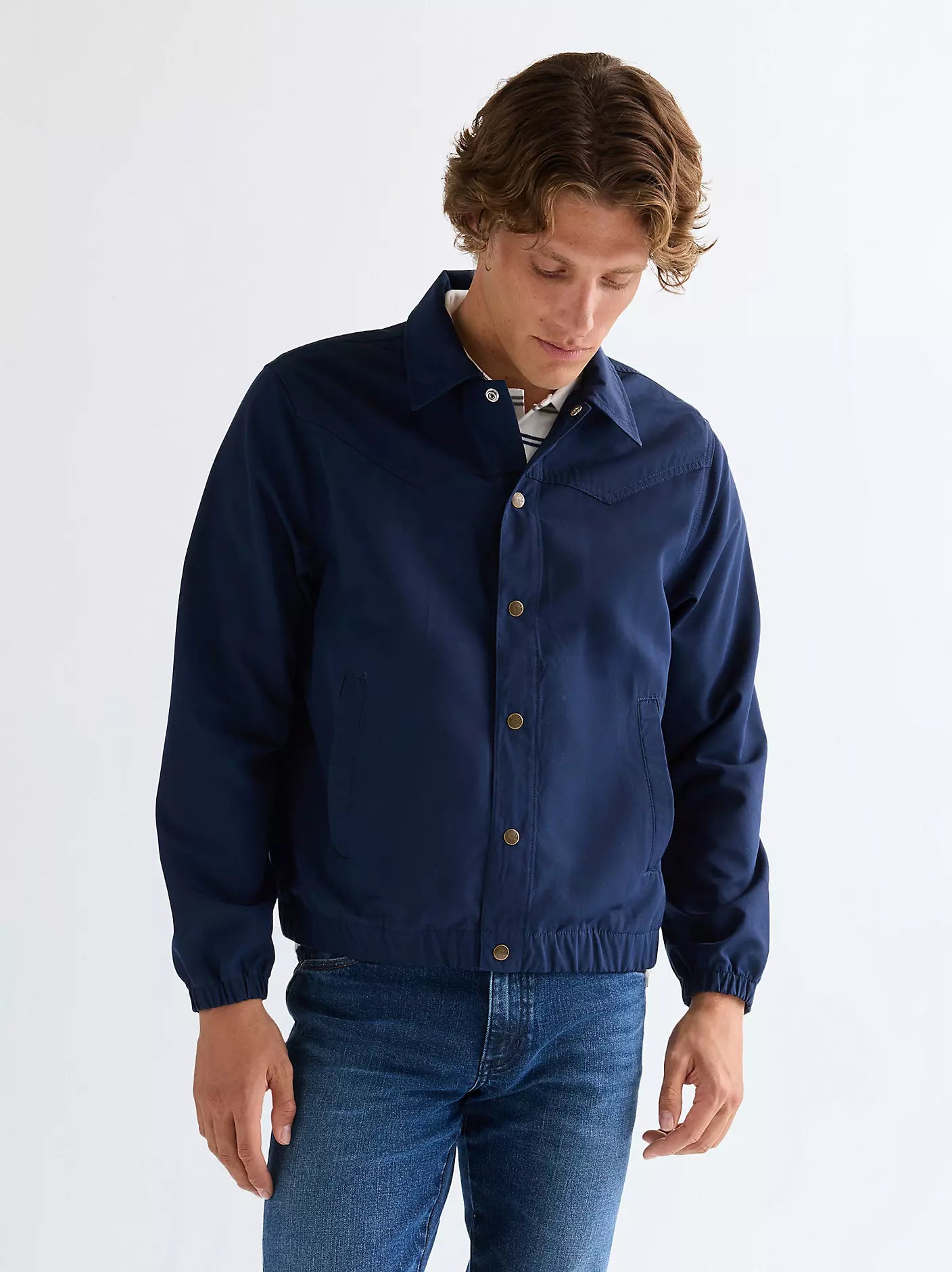 MESKA KURTKA WRANGLER COACHES JACKET NAVY 112377971