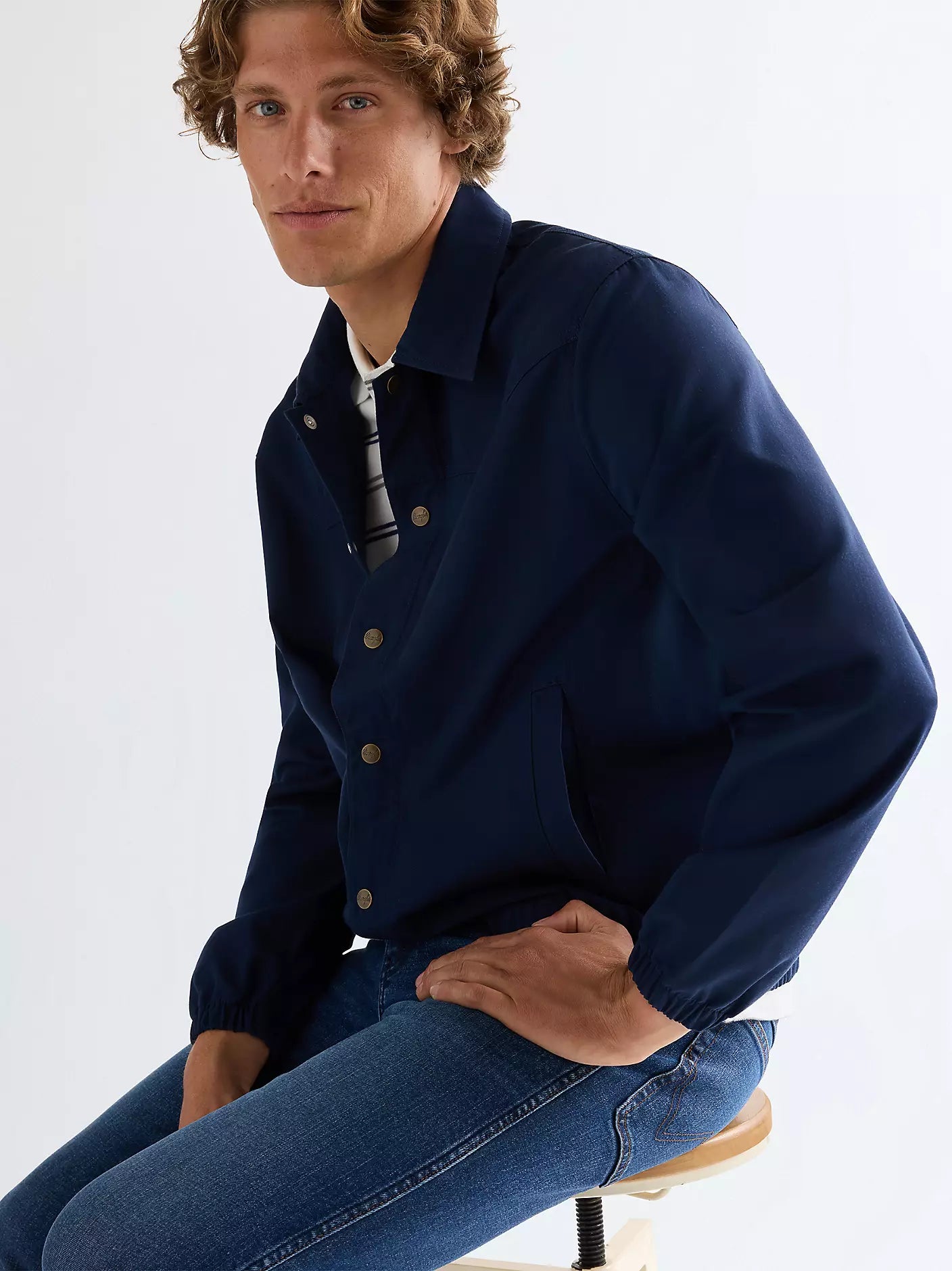 MESKA KURTKA WRANGLER COACHES JACKET NAVY 112377971