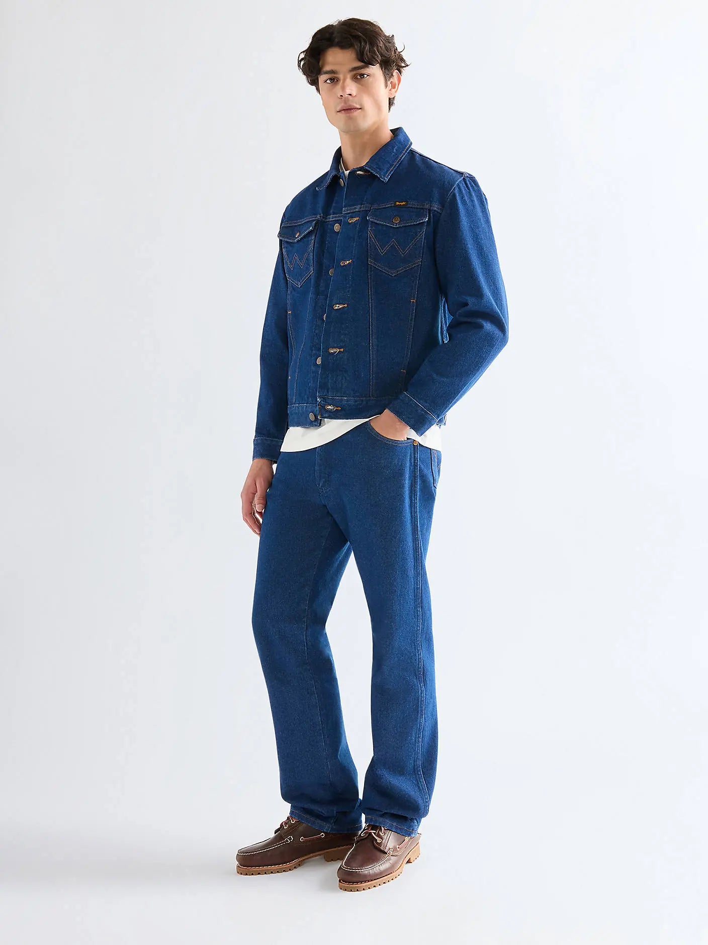 Męska Kurtka Wrangler Cowboy Cut Jacket Prewashed Indigo 112379708