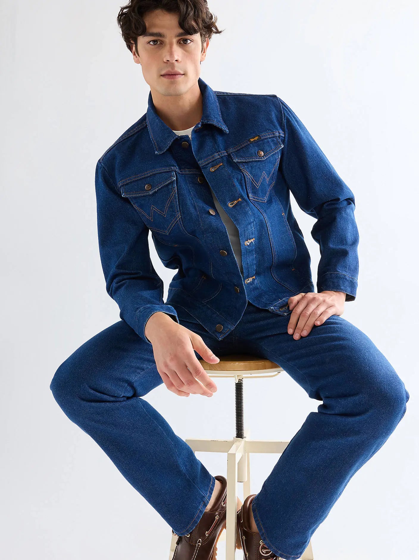 Męska Kurtka Wrangler Cowboy Cut Jacket Prewashed Indigo 112379708