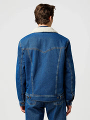 Męska Kurtka Jeansowa Wrangler Sherpa Classic Jacket Mid Stone 112371440