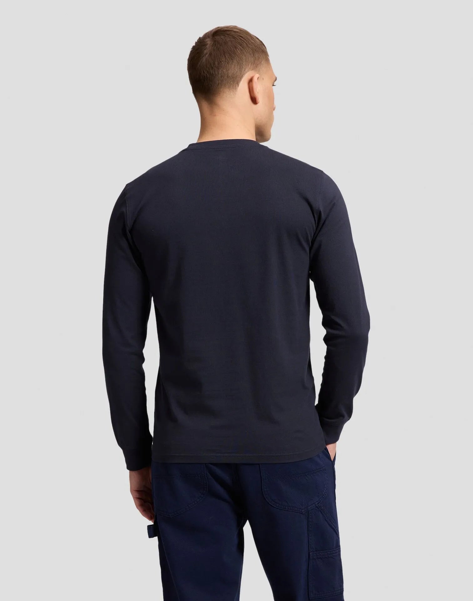 MĘSKI LONGSLEEVE LEE LS WOVEN LABEL TEE NAVY 112387316