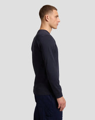 MĘSKI LONGSLEEVE LEE LS WOVEN LABEL TEE NAVY 112387316