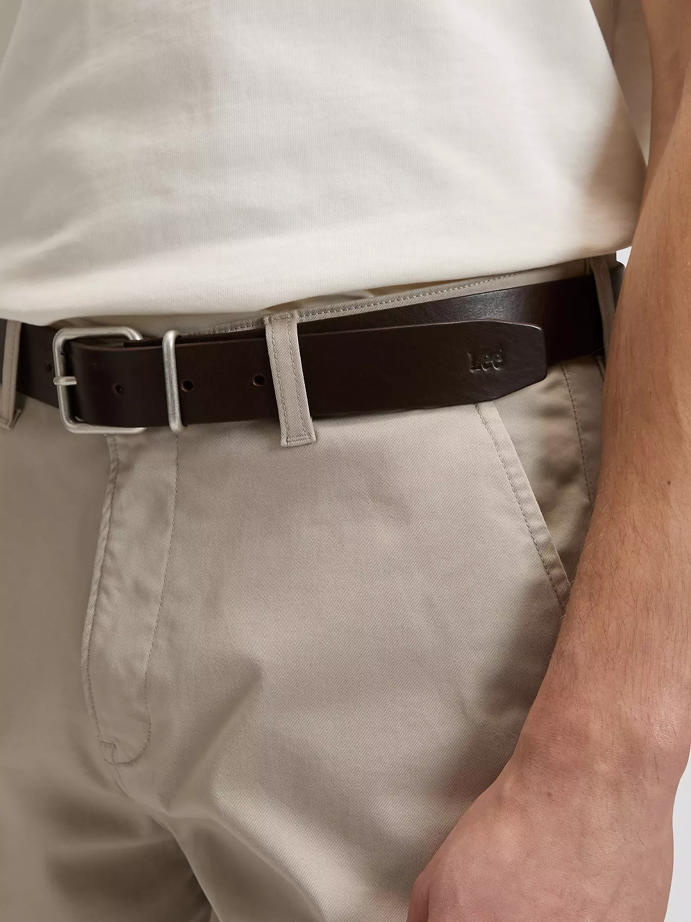 MĘSKI PASEK LEE CASUAL BELT DARK BROWN 112372689
