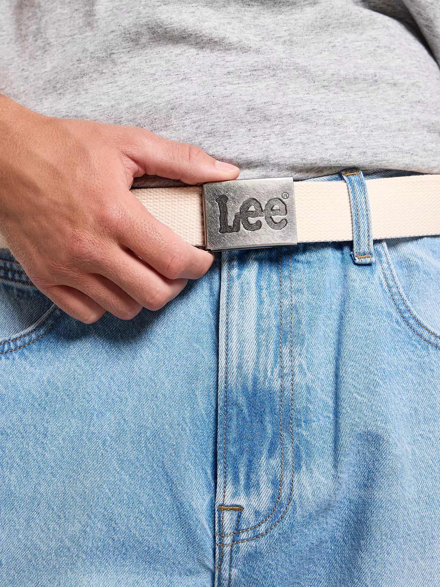MĘSKI PASEK LEE WEBBING BELT ECRU 112364315