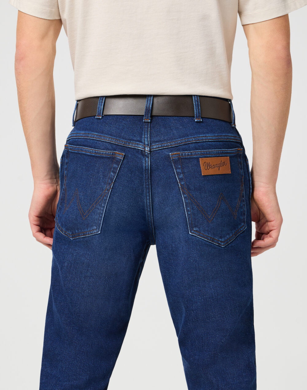 MĘSKI PASEK WRANGLER BELT BRĄZOWY 112352679