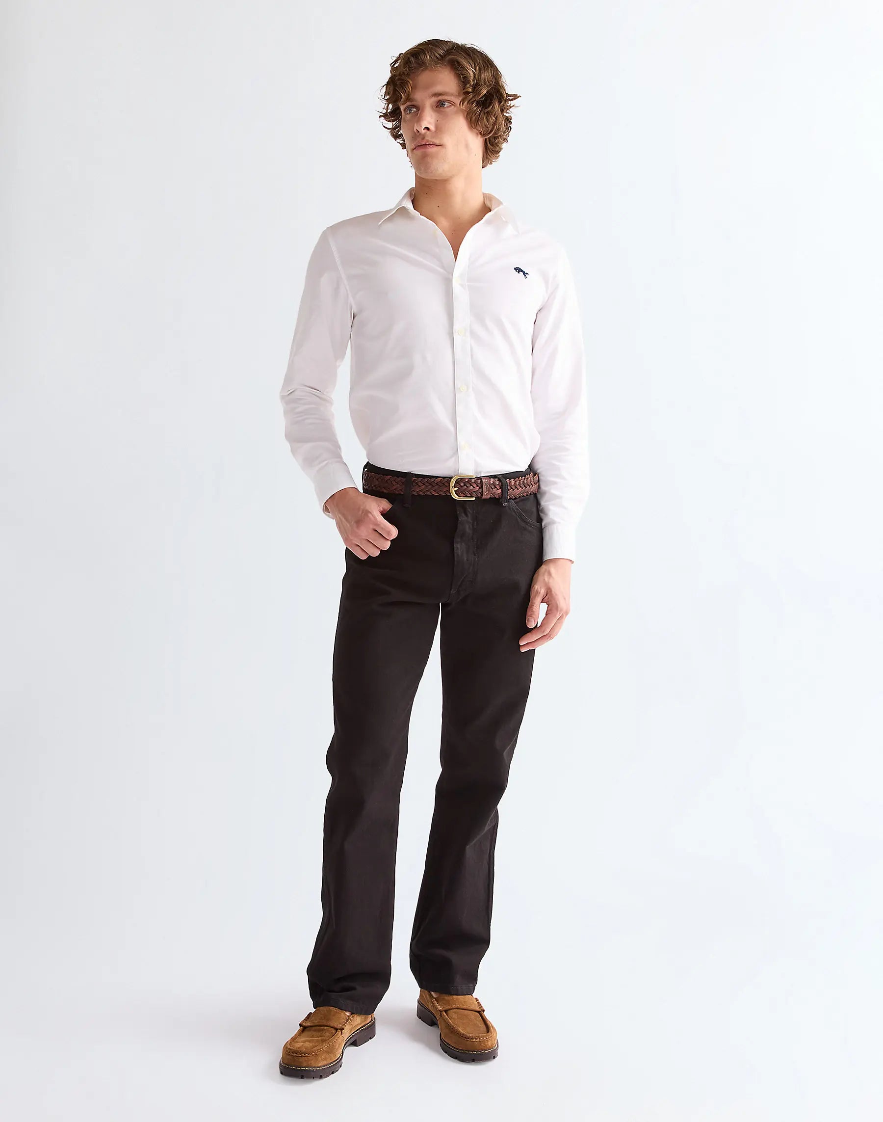 MESKI PASEK WRANGLER BRAIDED BELT BROWN 112378833