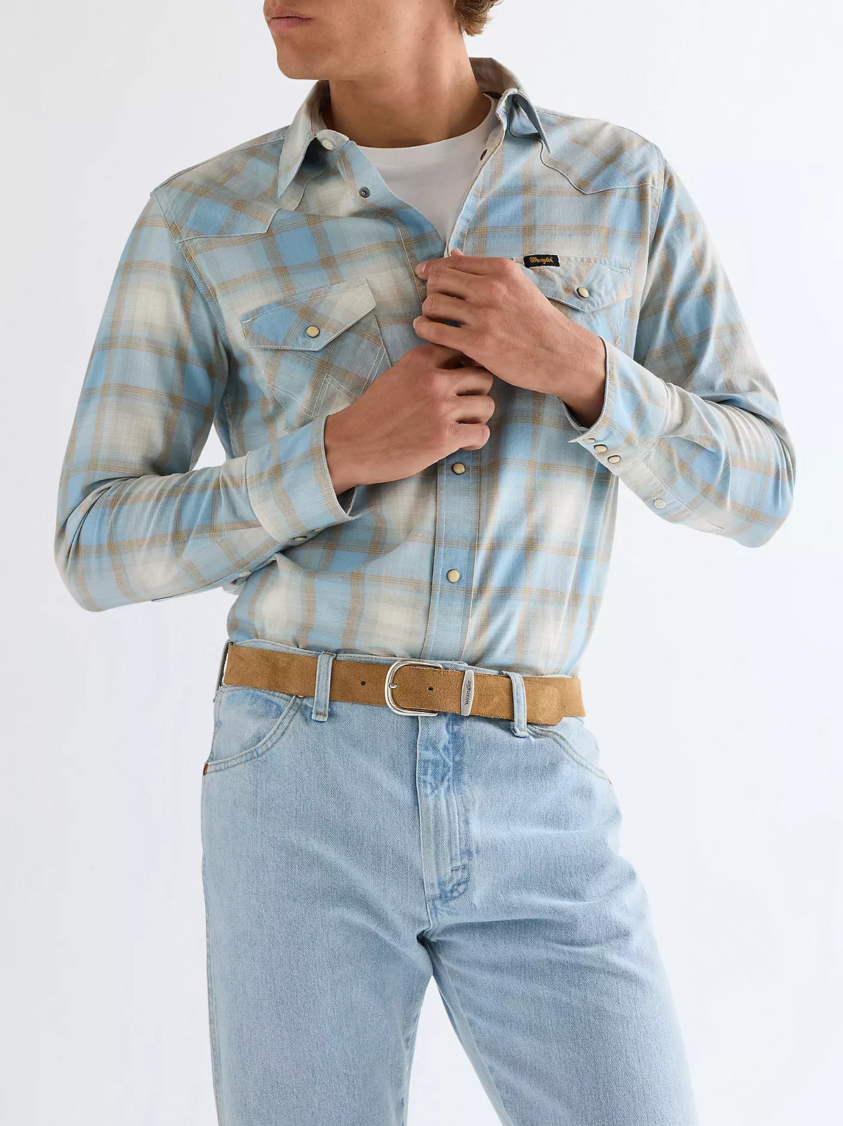 MĘSKI PASEK WRANGLER EASY BELT BROWN SUEDE 112344049