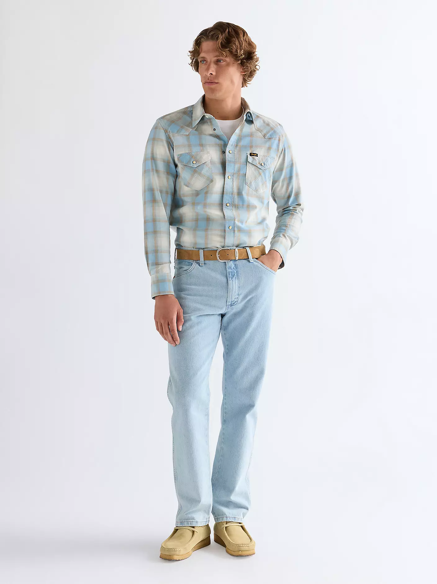 MĘSKI PASEK WRANGLER EASY BELT BROWN SUEDE 112344049