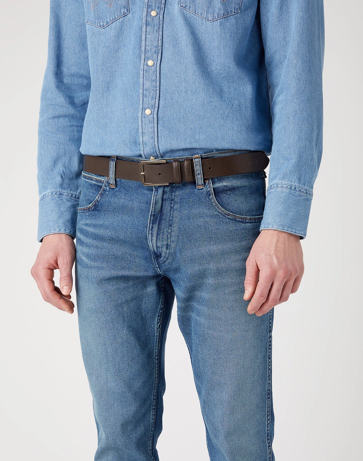 Męski Pasek Wrangler Slim Belt Brown 112344043