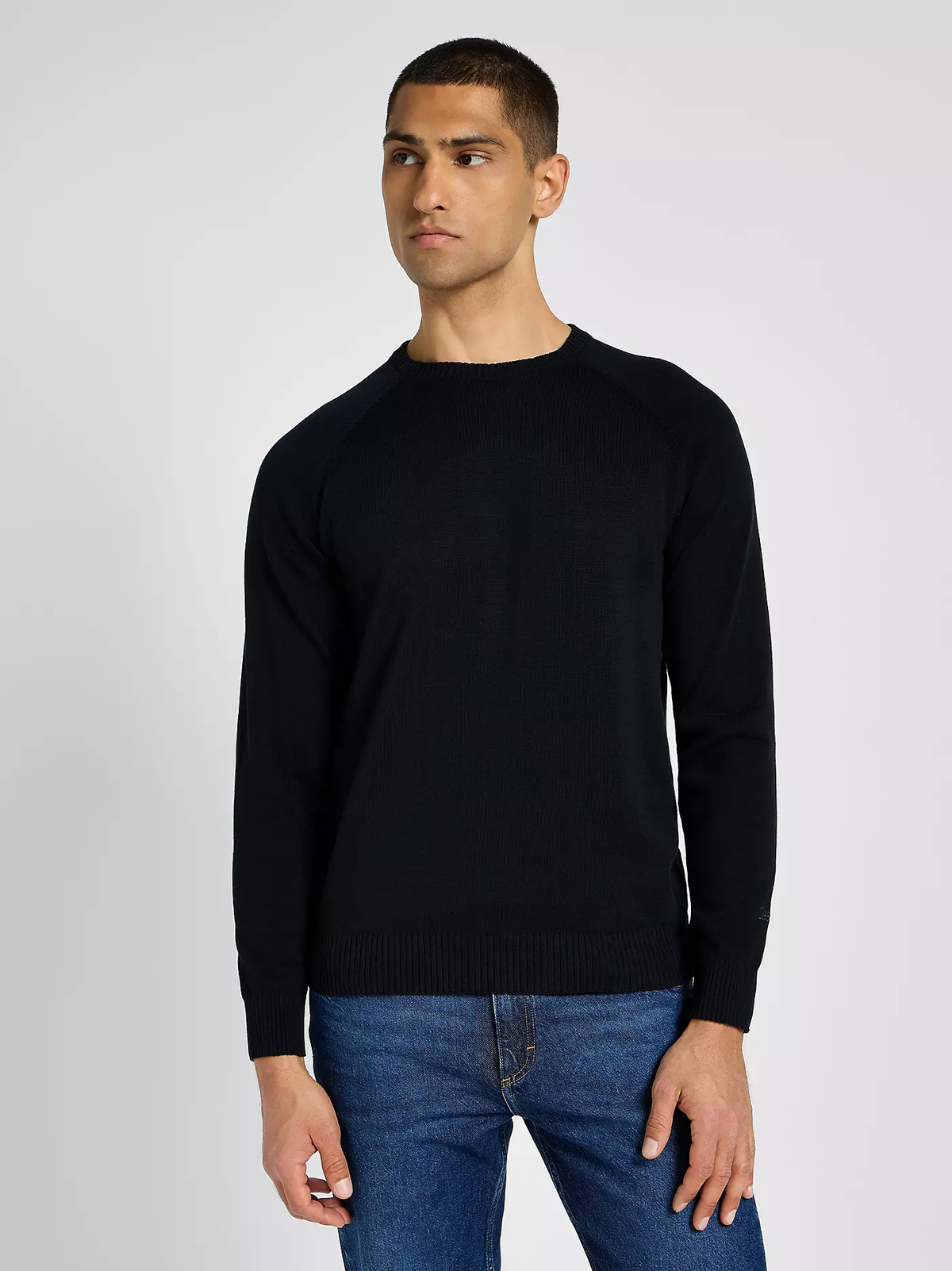 MĘSKI SWETER LEE CLEAN RAGLAN SWEATER BLACK 112355670