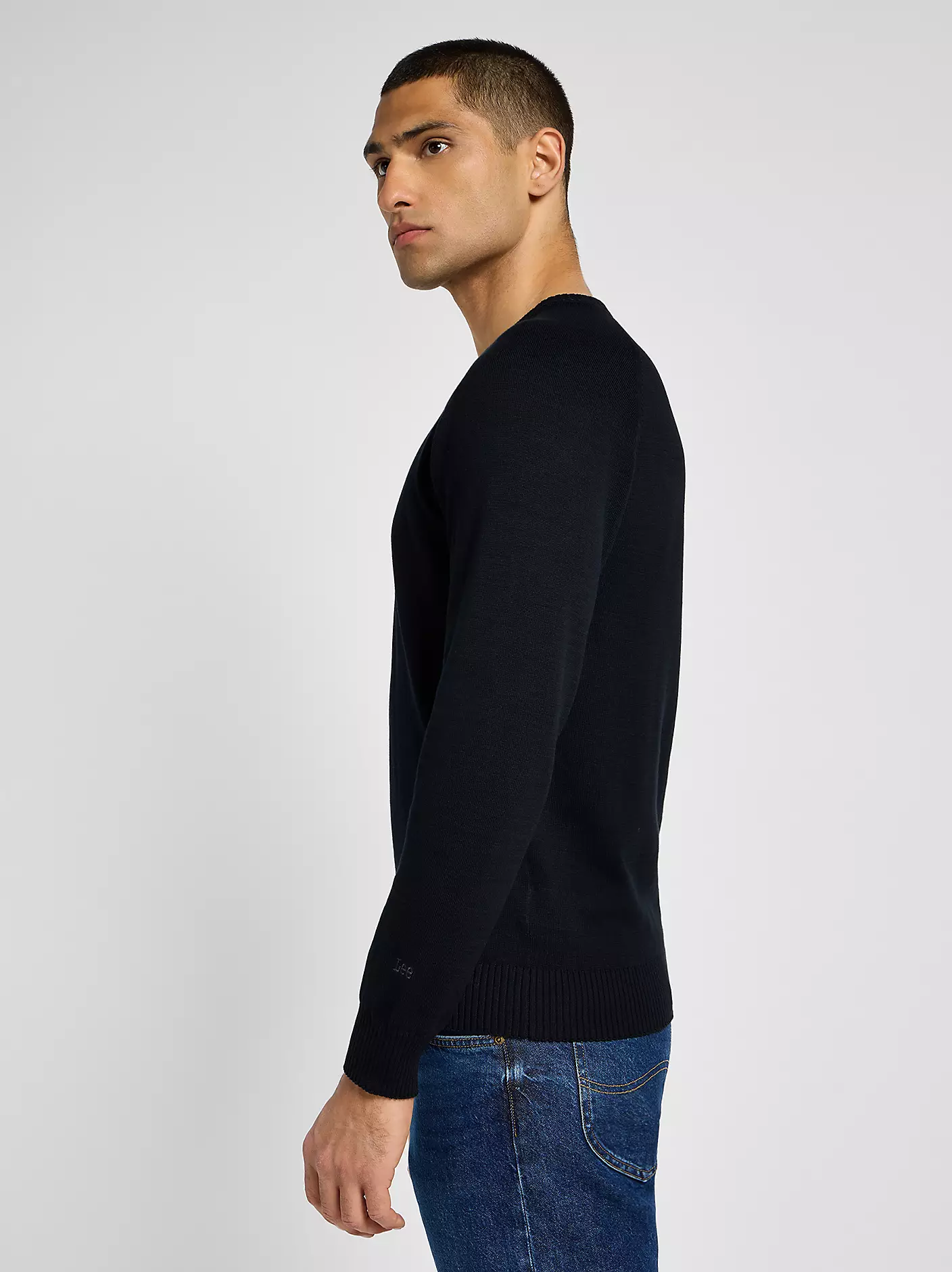 MĘSKI SWETER LEE CLEAN RAGLAN SWEATER BLACK 112355670